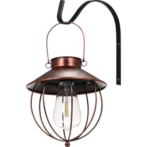 Lámpara de pared solar, lámpara colgante vintage, luces exteriores con control de luz sensible, resistente al agua IP65 para patio, jardín, terraza y camino.
