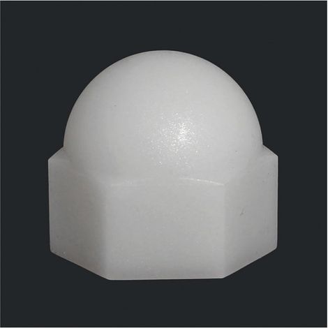 50 écrous en plastique blanc et noir avec revêtement nylon, hexagonaux (1/5)