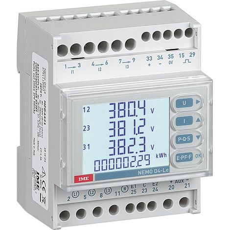 Strumento multifunzione per conteggio energia attiva/reattiva monofase/trifase Modbus NEMO D4-Le IME MFD4421
