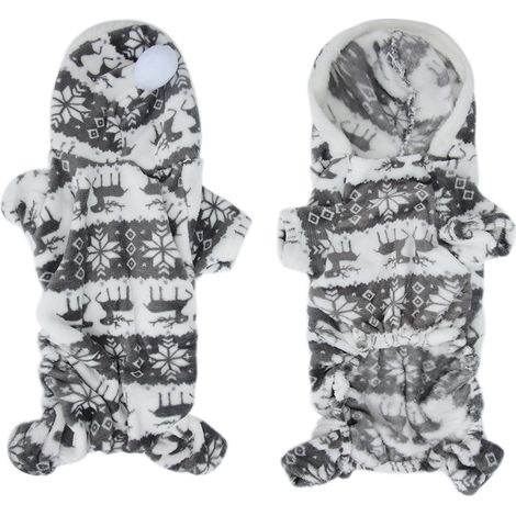 Vêtements d'automne et d'hiver doux et moelleux pour chiens, sweats à capuche pour petits chiens, salopettes pour chiots (1/5)