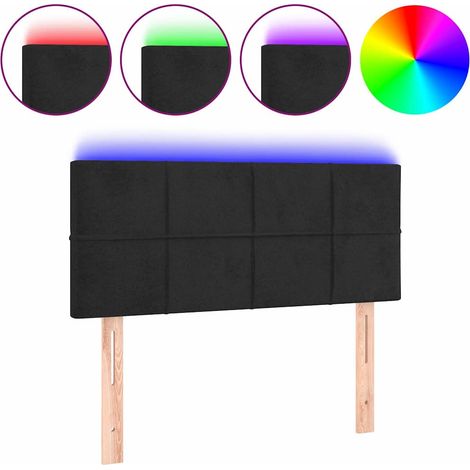 Maison Exclusive - Cabecero con LED de terciopelo negro 90x5x78/8 (1/5)