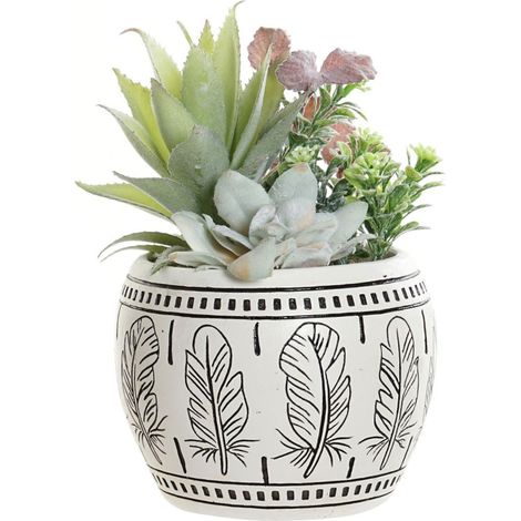 Cache-pot garni boho en résine