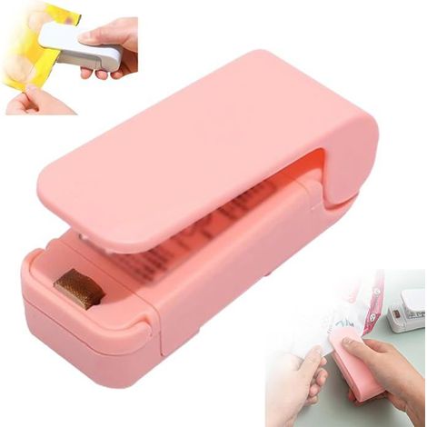 Mini 2-in-1 Taschenversiegler, 2024 Upgrade Tragbare Thermische 2-in-1 Versiegelungsmaschine (Rosa, 1 Stück)