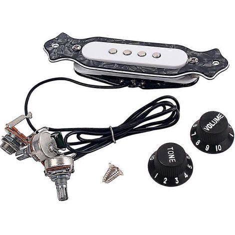 Boutons de guitare, micro de rosace 4 cordes pré-câblé, micro de rosace pour guitare-M-Black (1/3)