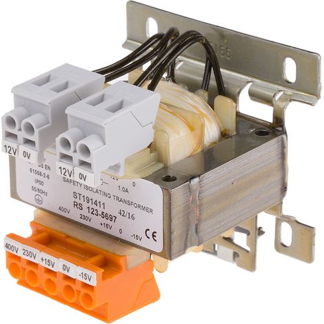 Transformateur d'isolement, Vin 230V ac (+/- 15V) - 400V ac (+/- 15V), Vout 2 x 12V c.a., 25VA ( Prix pour 1 ) (1/2)