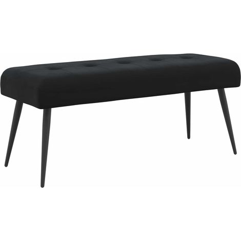 Bench with Button Tufted Black 110 x 40 x 46 cm Velvet vidaXL