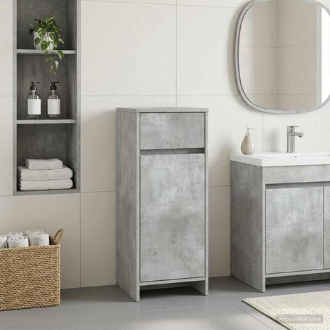 Armoire de salle de bain Gris béton 35 x 36,5 x 85 cm, Meuble Mural, Design Moderne (1/5)