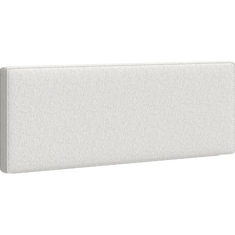 Cabecero de cama tapizado de pared 160 x 10 x 60 cm en tela color crema blanco HOMVRA (1/4)