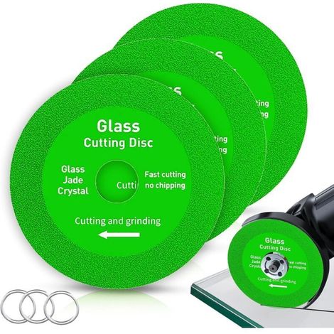 Lot de 3 disques de coupe pour verre, disques de meulage pour dalles de roche 100 x 22,23 mm, disques diamantés professionnels pour carreaux de verre, porcelaine, céramique, cristal de jade, lame de M