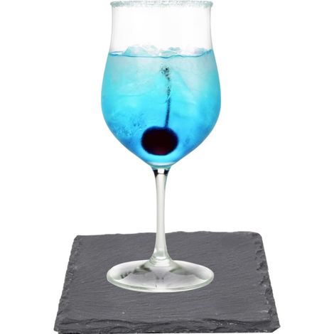Sous-verre isolant en ardoise carrée naturelle, sous-verre en roche, schiste à whisky. (1/5)