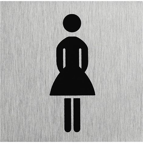 Targa per porta in alluminio "pittogramma signore" 60x60mm