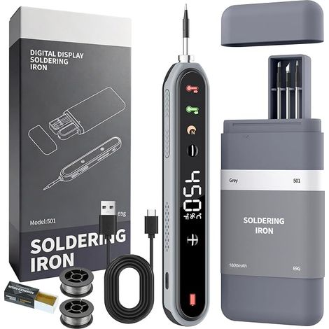 Kit de fer à souder sans fil USB-C 8s chauffage 180-450 °C 1600 mAh (1/5)