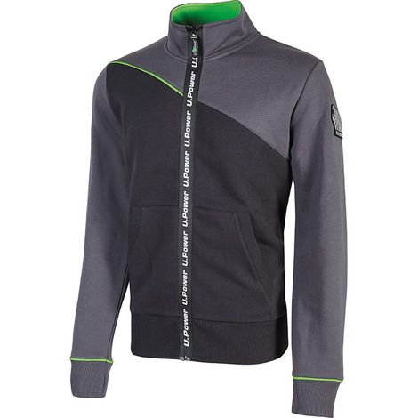 Chaleco de trabajo con cremallera URANUS - Gris/Verde 3XL (1/2)