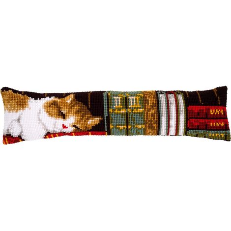 Kit bas de porte au point de croix Chat dormant