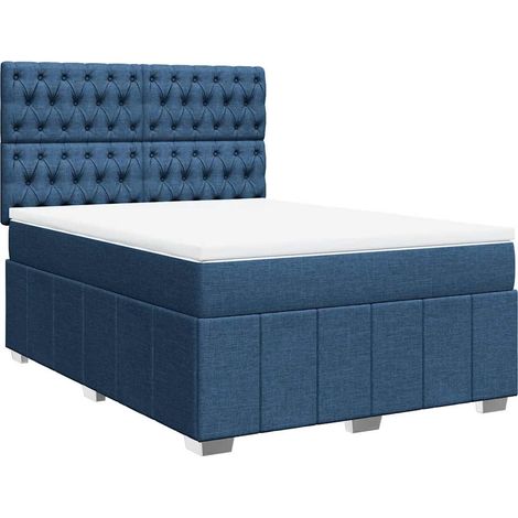 Maison Exclusive - Giroletto a Molle con Materasso Blu 140x190 cm in Tessuto