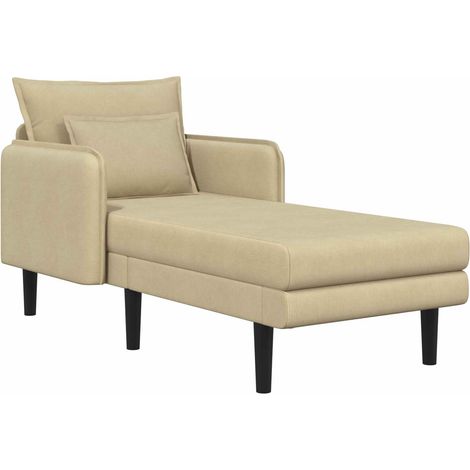 Grande méridienne Vert gris Tissu en velours côtelé vidaXL (1/5)