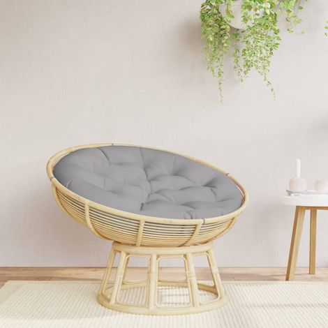 Coussin rond gris Ø 100 x11 cm tissu oxford (1/5)