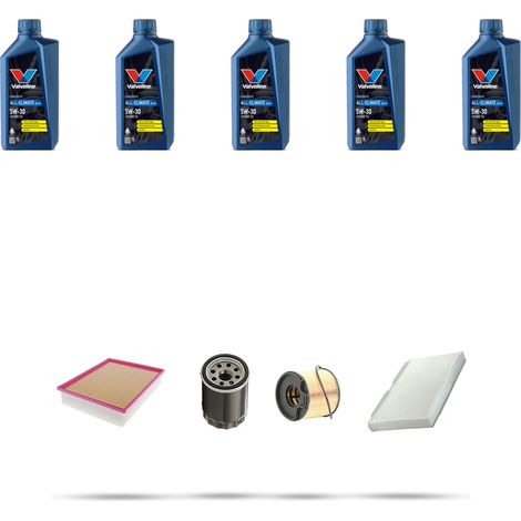 Kit tagliando 4 FILTRI e 5L OLIO compatibile con Peugeot 307 2.0 HDI 81kw dal 2001 (1/5)