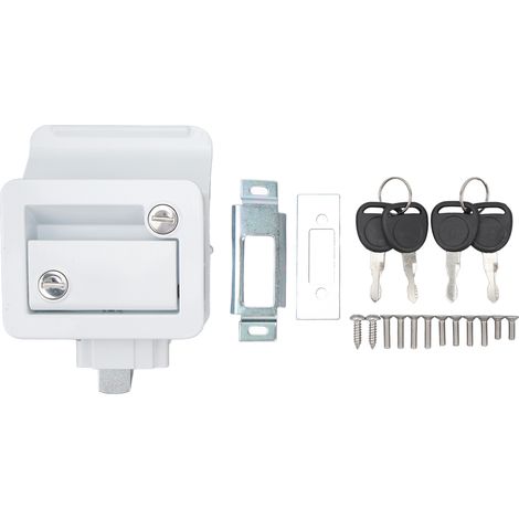 Verrou de porte VR fiable, réponse rapide, loquet de porte de camping-car durable pour caravanes, fourgons cargo et minivans, blanc (1/5)
