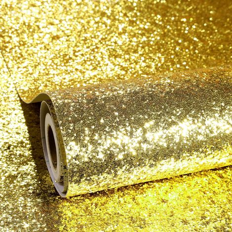 Pellicola adesiva mobili broccato impermeabile oro 40 cm x 7 m (1/5)