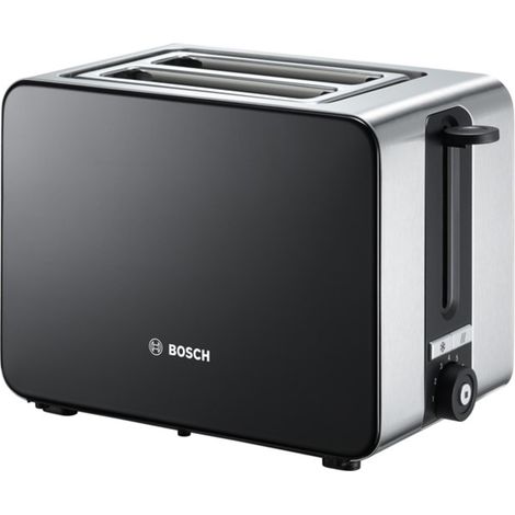 Bosch Haushalt TAT7203 Grille-pain avec grille spéciale viennoisieries intégrée acier inoxydable, noir (1/5)