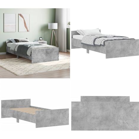 Cadre de lit sans matelas gris béton 90x190 cm - Cadre De Lit - Lit Double - Lit Simple - Literie - Meuble Chambre - Home & Living (1/5)