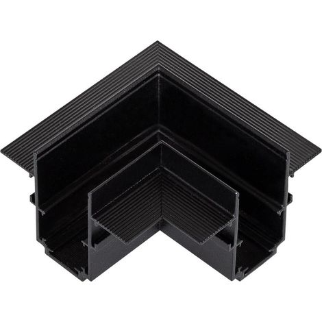 Unión en L Horizontal para Carril Magnético Empotrable 20mm Negro