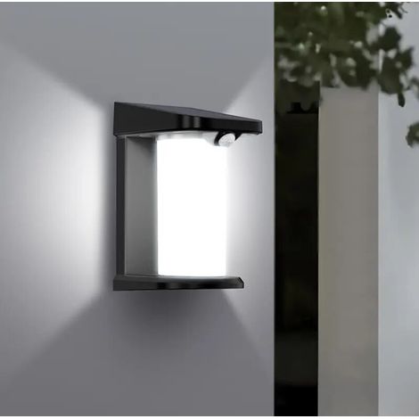Applique lampada da parete a LED luce fredda da muro con pannello a ricarica solare e sensore movimento (1/5)
