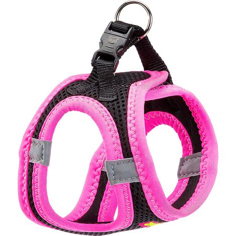 Ferplast KAORI P Harnais respirant pour chiens avec inserts réfléchissants. En différentes couleurs et tailles.. Variante XXXS - Misure: A: 20-24 cm B: 24-28 cm - Fuchsia