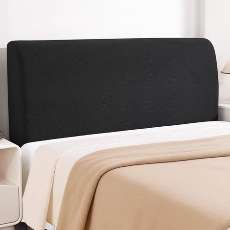 Bett Kopfteil Bezug 180cm Schwarz, Weicher Stretch, Staubdicht, Waschbar (1/5)