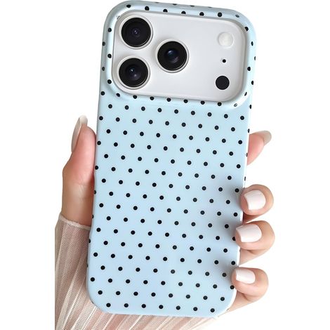 Coque pour iphone 18 Pro Max,Jolie Coque pour à Pois,Bleu (1/5)