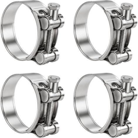 4x Colliers de Serrage Inox 48-51 mm, T-Bolt, Bande 22 mm, 304 (1/5)