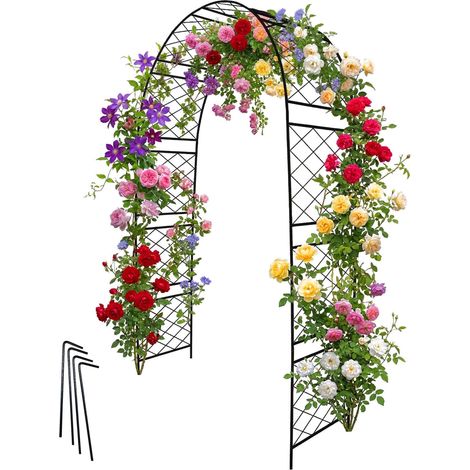 Gartenbogen aus schwarzem Eisen, 240 x 140 x 50 cm (1/5)