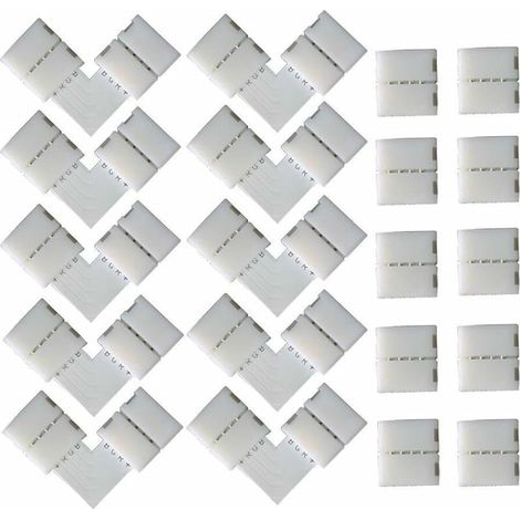 Bande lumineuse à LED 5050RGB connecteur d'angle de type L à 4 broches à boucle indirecte moyenne sans soudure