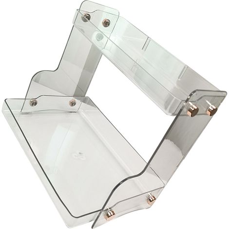 Transparenter PET-Schreibtischorganizer mit 2 Ablagen, 29 cm, für effiziente Aufbewahrung (Kosmetik, Büro). (1/5)