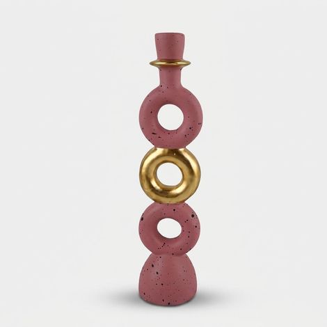 Porta candela grande in ceramica Pink&Cozy Tris (1/2)