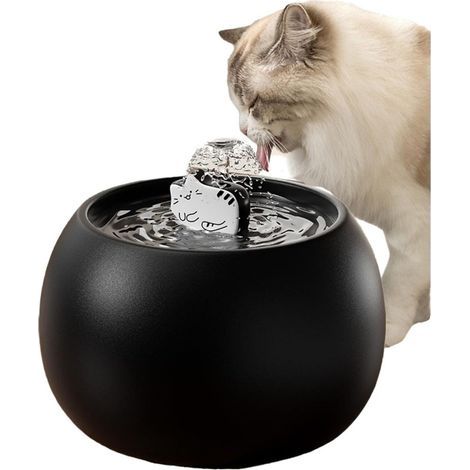 Fontaine à eau pour chat en céramique 1L, USB silencieuse avec filtre 5 étapes et 3 débits (1/5)