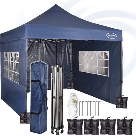 MAXIMUS Heavy Duty Gazebo 3x3m Pop Up Commercial Gazebo Market Stall Marquee WS BLUE