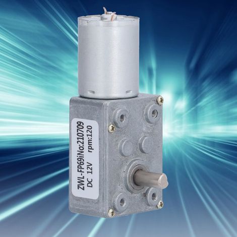 Moteur réducteur à vis sans fin 12 V, moteur réducteur à vis sans fin à couple élevé ZWL-FP-120 tr/min (1/5)