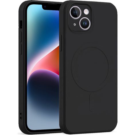 Funda de silicona Mag Cover para iPhone 14 Plus, color negro. (1/4)