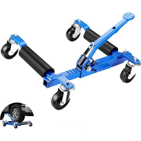 avec 1 Pcs Car Wheel Dolly avec Cric De Pneus, Dolly De Remorque pour Positionnement De Véhicule, Capacité De 1500 Lbs, Patins De Voiture, Cric pour Réparation Et Déplacement Auto