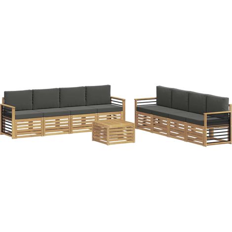 Sofa Sets with Cushion 9 pcs White and Anthracite Polyester vidaXL (1/5)