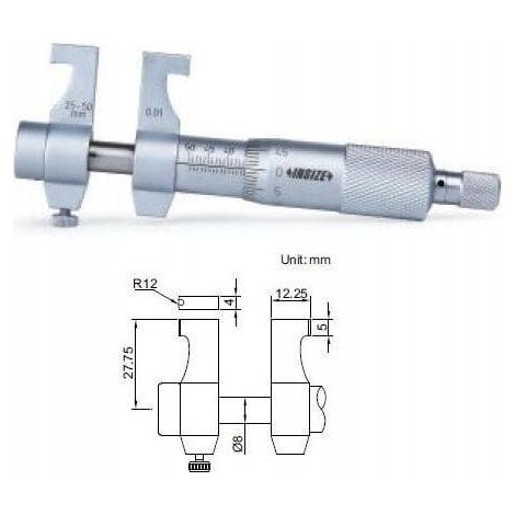 Micrometro interno standard Insize in metallo precisione 6 µm (1/2)