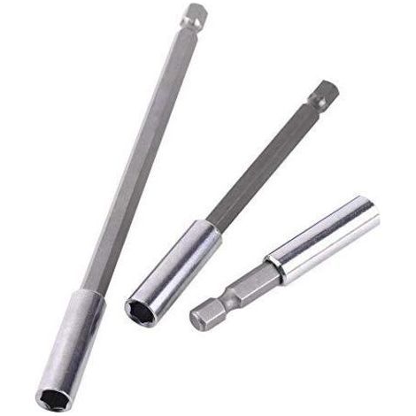 3pcs Magnetic Bit Holder, 6cm/10cm/15cm Drill Bit Extension Set, 1/4" Hex Shank Screwdriver Bit Holder (1/5)