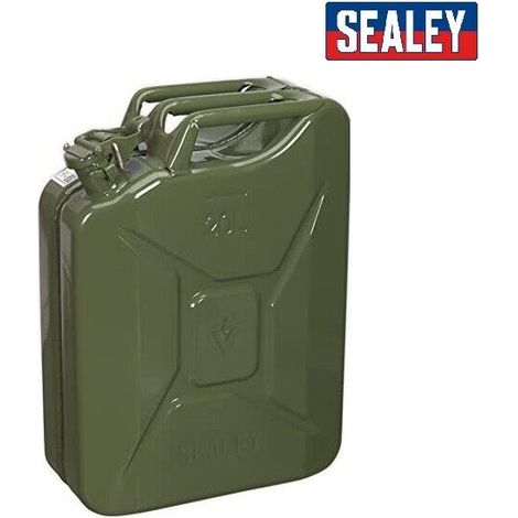 SEALEY JERRY CAN FUEL 20 LITRE 20L METAL PETROL DIESEL 20L ARMY CONTAINER JC20G