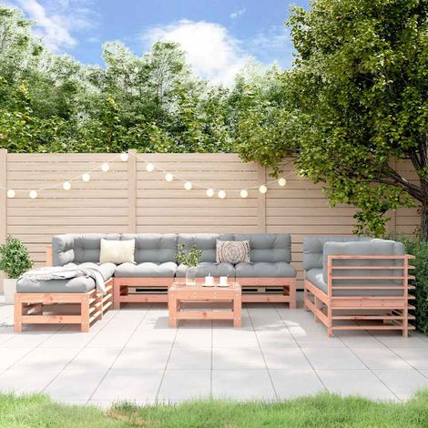 vidaXL Juego de muebles de jardín 9 pzas madera maciza abeto Douglas (1/5)