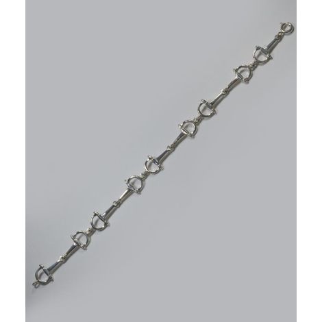 Silberarmband, das eine Reihe von doppelten Pferdebissen darstellt (1/2)