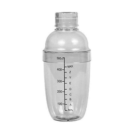 Transparenter Cocktailshaker (530 ml) mit Messmarkierungen (weiß), ideal zum Mixen von Cocktails, Weinen, Milchtees und anderen Getränken. – 8,5 x 20 cm – Weiß (1/3)