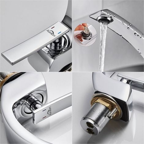 Arc Modern Design Messing-Einloch-Waschtischarmatur mit herausnehmbarem Luftsprudler und Keramikkartusche (1/3)