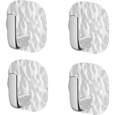Juego de 4 ganchos adhesivos de pared, no requieren taladrar, para abrigos, ropa, sombreros y llaves.